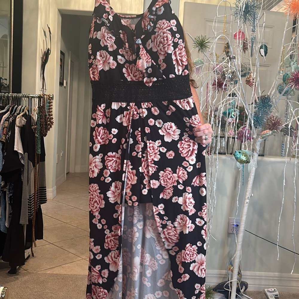 No Boundaries Flower Long Dress